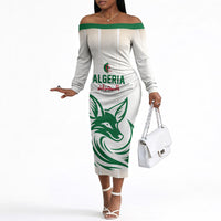 Custom World Football 2026 Algeria Off The Shoulder Long Sleeve Dress Les Fennecs Desert Fox Pride