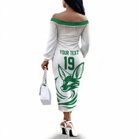 Custom World Football 2026 Algeria Off The Shoulder Long Sleeve Dress Les Fennecs Desert Fox Pride