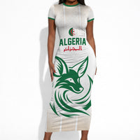 Custom World Football 2026 Algeria Short Sleeve Bodycon Dress Les Fennecs Desert Fox Pride