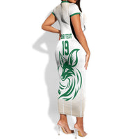 Custom World Football 2026 Algeria Short Sleeve Bodycon Dress Les Fennecs Desert Fox Pride