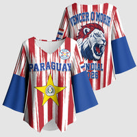 Paraguay Football Mundial 2026 Kimono Sleeve Blouse Lion Vencer O Morir Supporter