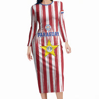 Paraguay Football Mundial 2026 Long Sleeve Bodycon Dress Lion Vencer O Morir Supporter