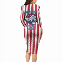 Paraguay Football Mundial 2026 Long Sleeve Bodycon Dress Lion Vencer O Morir Supporter