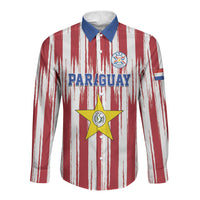 Paraguay Football Mundial 2026 Long Sleeve Button Shirt Lion Vencer O Morir Supporter