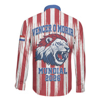 Paraguay Football Mundial 2026 Long Sleeve Button Shirt Lion Vencer O Morir Supporter