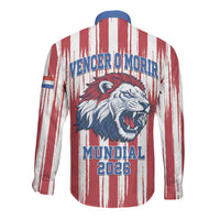 Paraguay Football Mundial 2026 Long Sleeve Button Shirt Lion Vencer O Morir Supporter