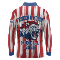 Paraguay Football Mundial 2026 Long Sleeve Polo Shirt Lion Vencer O Morir Supporter