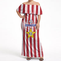 Paraguay Football Mundial 2026 Off Shoulder Maxi Dress Lion Vencer O Morir Supporter