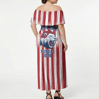 Paraguay Football Mundial 2026 Off Shoulder Maxi Dress Lion Vencer O Morir Supporter