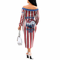 Paraguay Football Mundial 2026 Off The Shoulder Long Sleeve Dress Lion Vencer O Morir Supporter