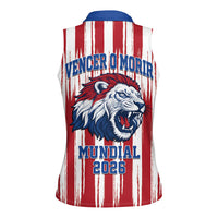Paraguay Football Mundial 2026 Women Sleeveless Polo Shirt Lion Vencer O Morir Supporter