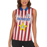 Paraguay Football Mundial 2026 Women Sleeveless Polo Shirt Lion Vencer O Morir Supporter
