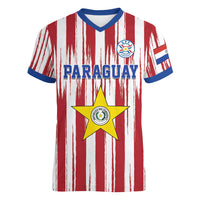 Paraguay Football Mundial 2026 Women V-Neck T-Shirt Lion Vencer O Morir Supporter
