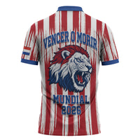Paraguay Football Mundial 2026 Zipper Polo Shirt Lion Vencer O Morir Supporter