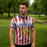 Paraguay Football Mundial 2026 Zipper Polo Shirt Lion Vencer O Morir Supporter