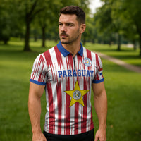 Paraguay Football Mundial 2026 Zipper Polo Shirt Lion Vencer O Morir Supporter