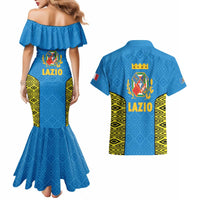 Italy Lazio Couples Matching Mermaid Dress and Hawaiian Shirt Flag Style LT19