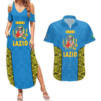 Italy Lazio Couples Matching Summer Maxi Dress and Hawaiian Shirt Flag Style LT19