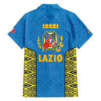 Italy Lazio Family Matching Off Shoulder Short Dress and Hawaiian Shirt Flag Style LT19