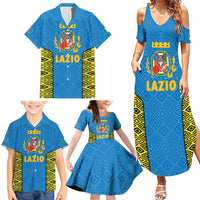 Italy Lazio Family Matching Summer Maxi Dress and Hawaiian Shirt Flag Style LT19