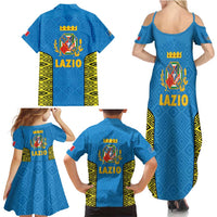 Italy Lazio Family Matching Summer Maxi Dress and Hawaiian Shirt Flag Style LT19