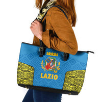 Italy Lazio Leather Tote Bag Flag Style - Wonder Print Shop