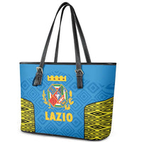 Italy Lazio Leather Tote Bag Flag Style - Wonder Print Shop