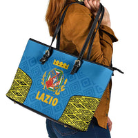 Italy Lazio Leather Tote Bag Flag Style - Wonder Print Shop