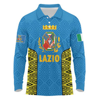 Italy Lazio Long Sleeve Polo Shirt Flag Style LT19