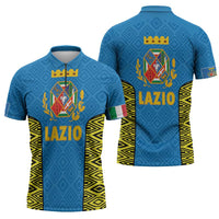 Italy Lazio Zipper Polo Shirt Flag Style LT19