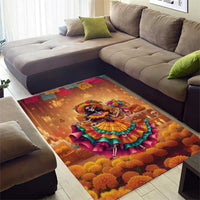 Mexico Day Of The Dead Area Rug Día de los Muertos Catrina - Wonder Print Shop