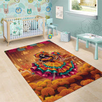 Mexico Day Of The Dead Area Rug Día de los Muertos Catrina - Wonder Print Shop