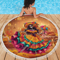 Mexico Day Of The Dead Beach Blanket Día de los Muertos Catrina - Wonder Print Shop