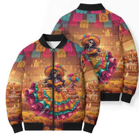 Mexico Day Of The Dead Bomber Puffer Jacket Día de los Muertos Catrina - Wonder Print Shop