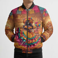 Mexico Day Of The Dead Bomber Puffer Jacket Día de los Muertos Catrina - Wonder Print Shop
