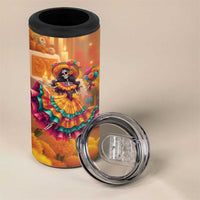 Mexico Day Of The Dead 4 in 1 Can Cooler Tumbler Día de los Muertos Catrina - Wonder Print Shop