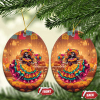 Mexico Day Of The Dead Ceramic Ornament Día de los Muertos Catrina - Wonder Print Shop