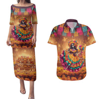 Mexico Day Of The Dead Couples Matching Puletasi and Hawaiian Shirt Día de los Muertos Catrina - Wonder Print Shop