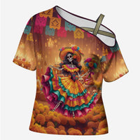 Mexico Day Of The Dead Cross Shoulder Shirt Día de los Muertos Catrina - Wonder Print Shop