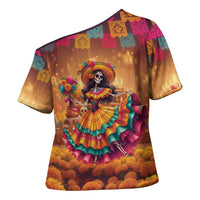 Mexico Day Of The Dead Cross Shoulder Shirt Día de los Muertos Catrina - Wonder Print Shop