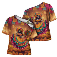 Mexico Day Of The Dead Cross Shoulder Shirt Día de los Muertos Catrina - Wonder Print Shop