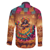 Mexico Day Of The Dead Family Matching Long Sleeve Bodycon Dress and Hawaiian Shirt Día de los Muertos Catrina - Wonder Print Shop