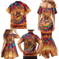 Mexico Day Of The Dead Family Matching Mermaid Dress and Hawaiian Shirt Día de los Muertos Catrina - Wonder Print Shop