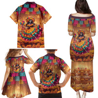 Mexico Day Of The Dead Family Matching Puletasi and Hawaiian Shirt Día de los Muertos Catrina - Wonder Print Shop