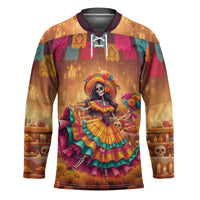 Mexico Day Of The Dead Hockey Jersey Día de los Muertos Catrina - Wonder Print Shop