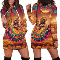 Mexico Day Of The Dead Hoodie Dress Día de los Muertos Catrina - Wonder Print Shop