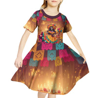 Mexico Day Of The Dead Kid Short Sleeve Dress Día de los Muertos Catrina - Wonder Print Shop
