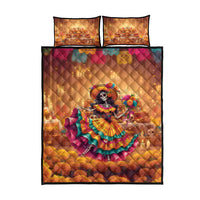 Mexico Day Of The Dead Quilt Bed Set Día de los Muertos Catrina - Wonder Print Shop