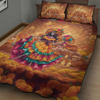 Mexico Day Of The Dead Quilt Bed Set Día de los Muertos Catrina - Wonder Print Shop
