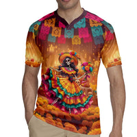Mexico Day Of The Dead Rugby Jersey Día de los Muertos Catrina - Wonder Print Shop